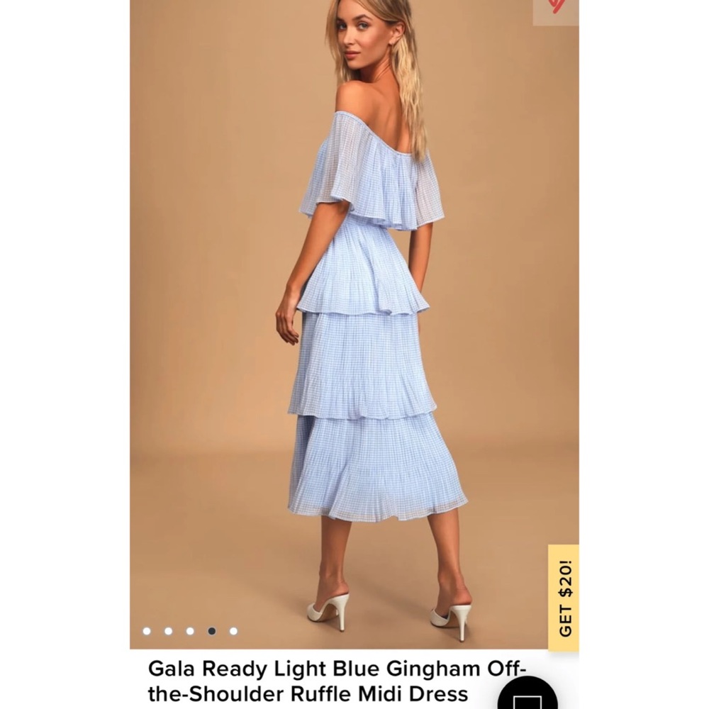 LULUs Gala Ready Off the Shoulder Midi Dress